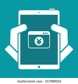 Yen - Smart online banking services - Vector flat icon