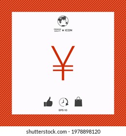 Yen symbol icon, elements for your design