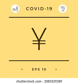 Yen symbol icon, elements for your design
