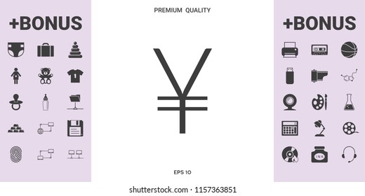 Yen symbol icon - graphic elements for your design