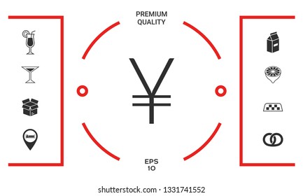 Yen symbol icon. Graphic elements for your design