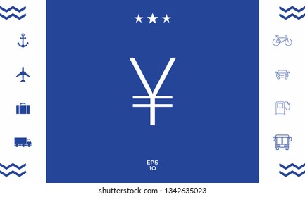 Yen symbol icon. Graphic elements for your design