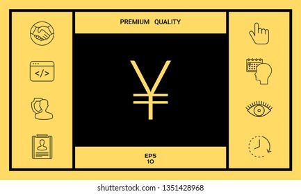 Yen symbol icon. Graphic elements for your design
