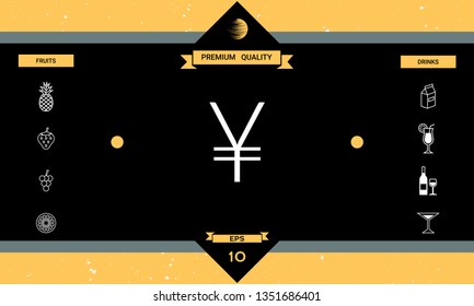 Yen symbol icon. Graphic elements for your design