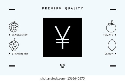 Yen symbol icon. Graphic elements for your design