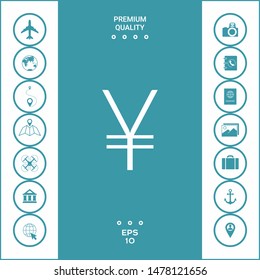 Yen symbol icon. Graphic elements for your design