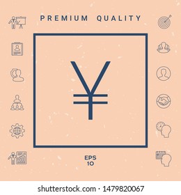 Yen symbol icon. Graphic elements for your design