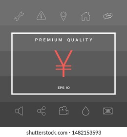 Yen symbol icon. Graphic elements for your design