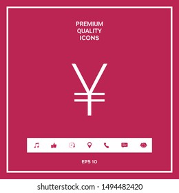 Yen symbol icon. Graphic elements for your design