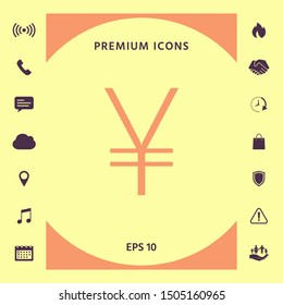Yen symbol icon. Graphic elements for your design
