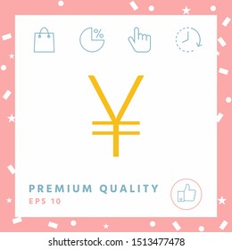 Yen symbol icon. Graphic elements for your design