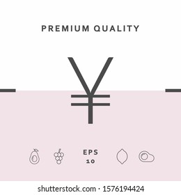 Yen symbol icon. Graphic elements for your design