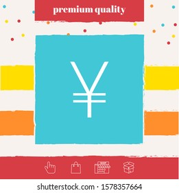 Yen symbol icon. Graphic elements for your design