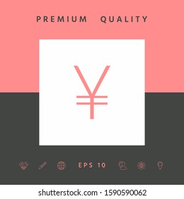 Yen symbol icon. Graphic elements for your design