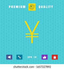Icono de símbolo Yen. Elementos gráficos para el diseño