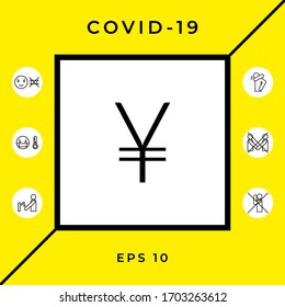 Yen symbol icon. Graphic elements for your design
