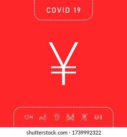 Icono de símbolo Yen. Elementos gráficos para su diseño