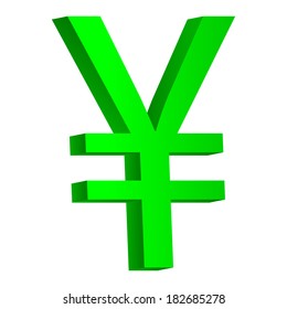 Yen symbol icon on white background.