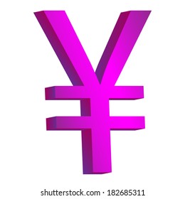 Yen symbol icon on white background.