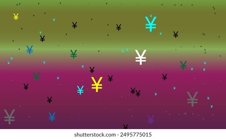 Yen symbols of different sizes and opacity seamless background pattern vector illustration.