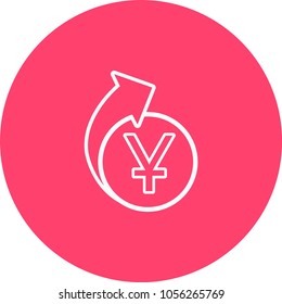 Yen turnover arrows currency icon isolated symbol. Vector illustration