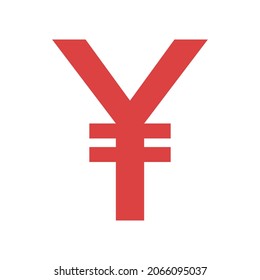 Icono vectorial de yenes. Símbolo rojo