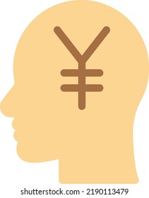 ilustración de yen Vector sobre un fondo transparente. Símbolos de calidad superior. Iconos vectoriales de color de línea para el concepto y el diseño gráfico. 
