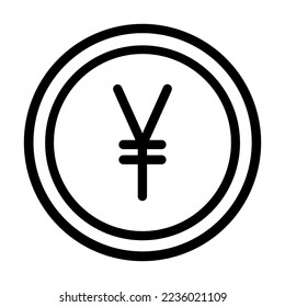 Yen Vector Line Icon Design