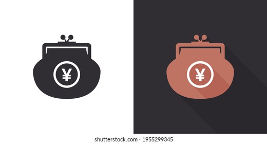 Yen wallet icon. Purse icon. Wallet icon design template. Vector illustration svg
