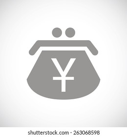 Yen web black icon on a white background. Vector symbol
