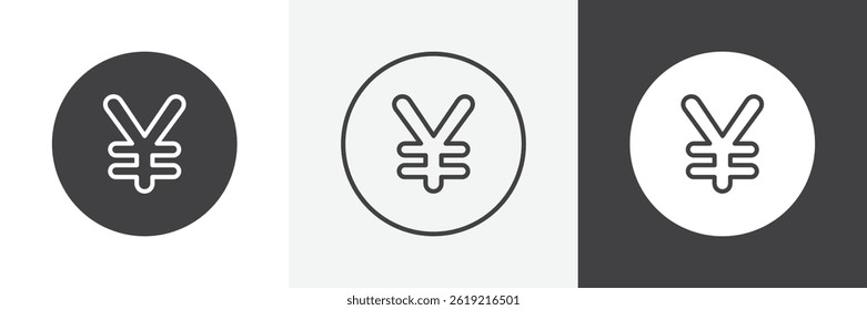 Yen web vector icons set