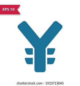 Yen, Yuan Icon. Professional pixel-aligned icon in glyph style.