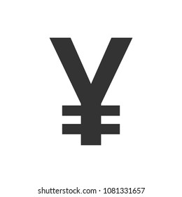 Yen, yuan money currency vector icon in flat style. Yen symbol illustration on white isolated background. Asia money business concept.