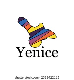 Yenice State and Regions map, Turkey Country Map Flag Vector Illustration Design Template