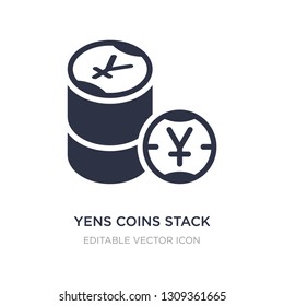 yens coins stack icon on white background. Simple element illustration from Commerce concept. yens coins stack icon symbol design.