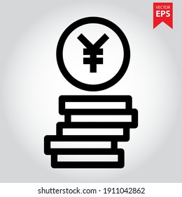 Yens currency icon vector. Eps10 vector illustration.