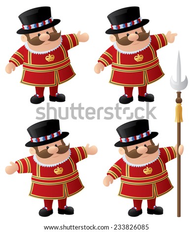 Yeoman of the Guard or Beefeater in various poses