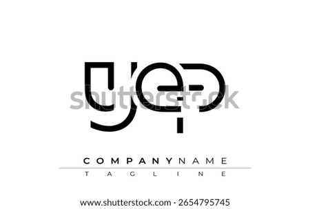 YEP abstract letter design. Modern Business Logo Design With Abstract Typography and Contemporary Style