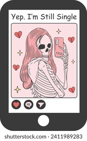 Yep, I'm Still Single, Romantic illustrations, love-themed graphics, and merchandise suitable for T-shirt designs, clipart, and romantic typography