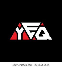 Diseño del logotipo de la letra triangular YEQ con forma triangular. Monograma de diseño del logotipo del triángulo YEQ. Plantilla de logotipo vectorial de triángulo YEQ con color rojo. Logotipo triangular simple, elegante y lujoso YEQ