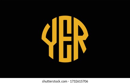 YER Circle Emblem Abstract Monogram Letter Mark Vector Logo Template