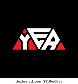 YER triangle letter logo design with triangle shape. YER triangle logo design monogram. YER triangle vector logo template with red color. YER triangular Simple, Elegant, and Luxurious Logo