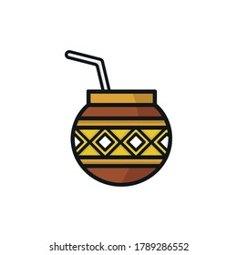 yerba mate logo design template. yerba mate tea icon.