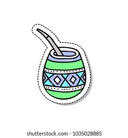 Yerba mate tea doodle icon