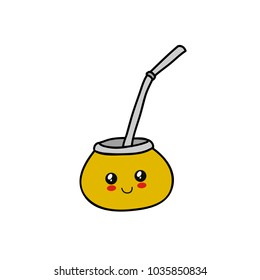 Yerba mate tea doodle icon