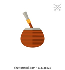 Yerba mate tea vector icon