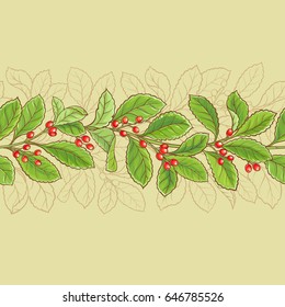 yerba mate vectpr  seamless pattern on color background