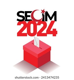Yerel seçim. Belediye Seçimleri. Türkiye 2024 Seçim. Oy vermek. voter ballot box. translation: election 2024