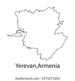 Yerevan Armenia city map vector illustration siymbol design