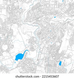 Yerevan, Armenia high resolution vector map with editable paths. Bright outlines for main roads. Use it for any printed and digital background. Blue shapes and lines for water.